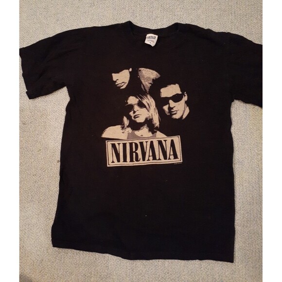 Nirvana t-shirt mens s m black kurt cobain adult grunge top mens top shirt - Picture 1 of 3